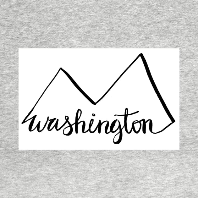 Washington State and Mountains Outline Logo by eashleigh